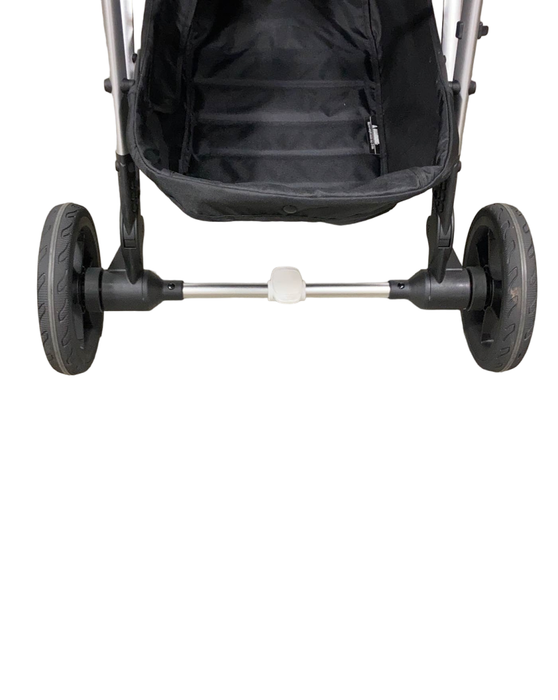 Mockingbird Single Stroller, 2022, Black, Windowpane, Silver With Black Leather