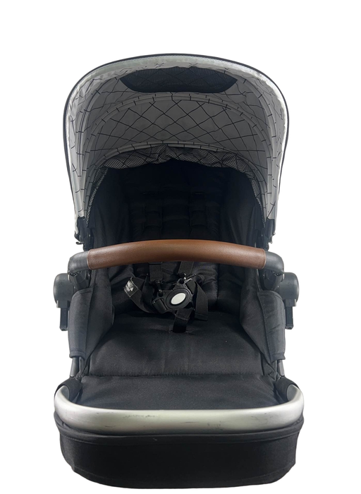 used Mockingbird 2nd Seat Kit with Extendable Canopy, 2021, Black, Windowpane, Silver with Penny Leather