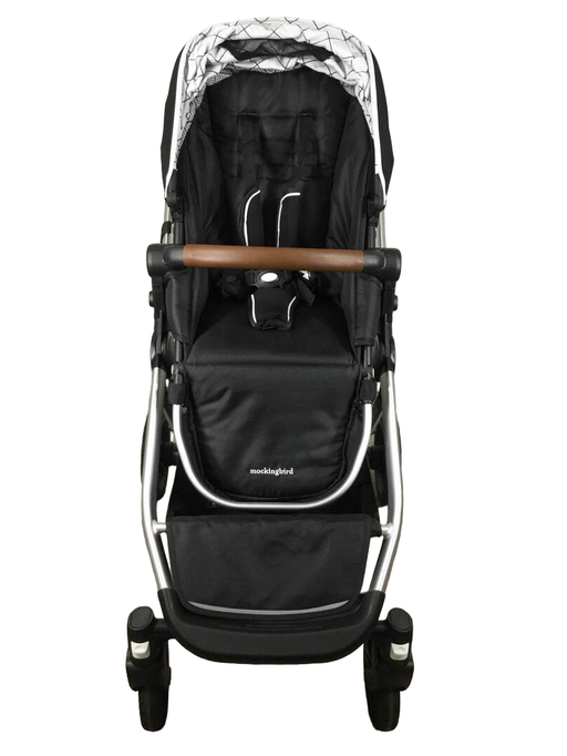 secondhand Mockingbird Single to Double Stroller, Silver with Penny Leather, Windowpane, Black , 2022