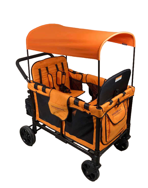 secondhand Wonderfold W4 Multifunctional Quad Stroller Wagon, 2021, Sunset Orange