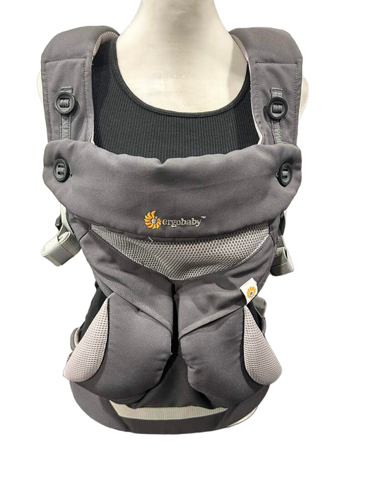 secondhand Ergobaby 360 All Positions Cool Air Mesh Baby Carrier, Carbon Grey, With Cool Mesh Infant Insert