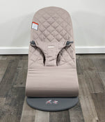 secondhand BabyBjorn Bouncer Bliss, Dark Gray Frame, Sand Gray Cotton Classic Quilt