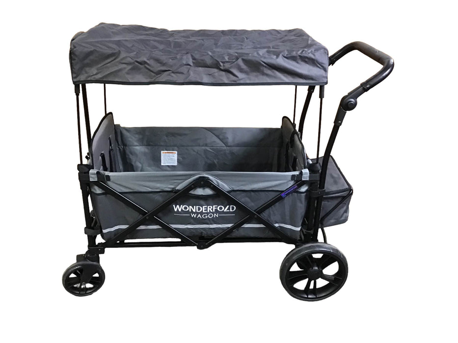 secondhand Wonderfold X2 Push + Pull Double Stroller Wagon, 2021, Stone Gray