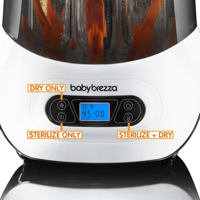 Shop Baby Brezza One Step Baby Bottle Sanitizer and Dryer (Steam Sterilizer), White on Black at GoodBuy Gear