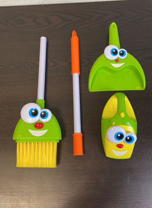 used Kidz Delight Silly Sam Broom, Dustpan & Larry The Talking Vacuum Set