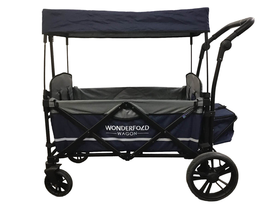 secondhand Wonderfold X2 Push + Pull Double Stroller Wagon, 2019, Navy