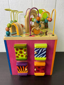 used B. Toys Zany Zoo Wooden Activity Cube