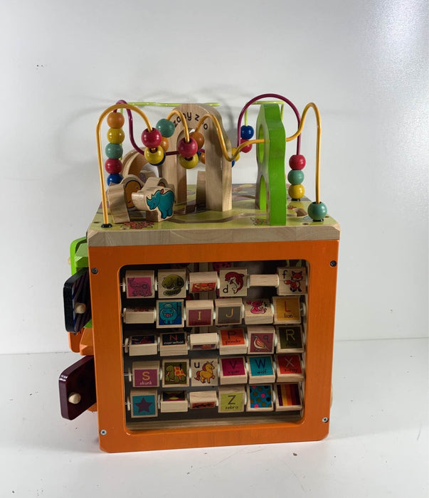 used B. toys Zany Zoo Wooden Activity Cube