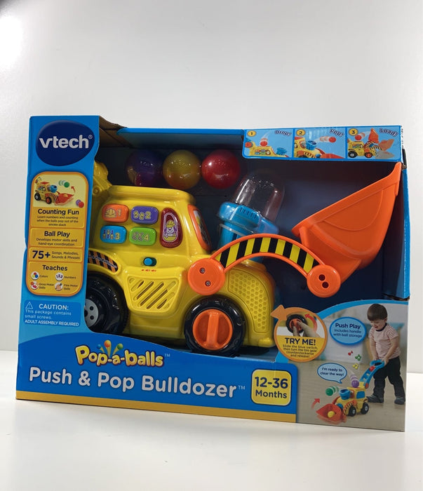 used VTech Pop-A-Balls Push And Pop Bulldozer, Yellow