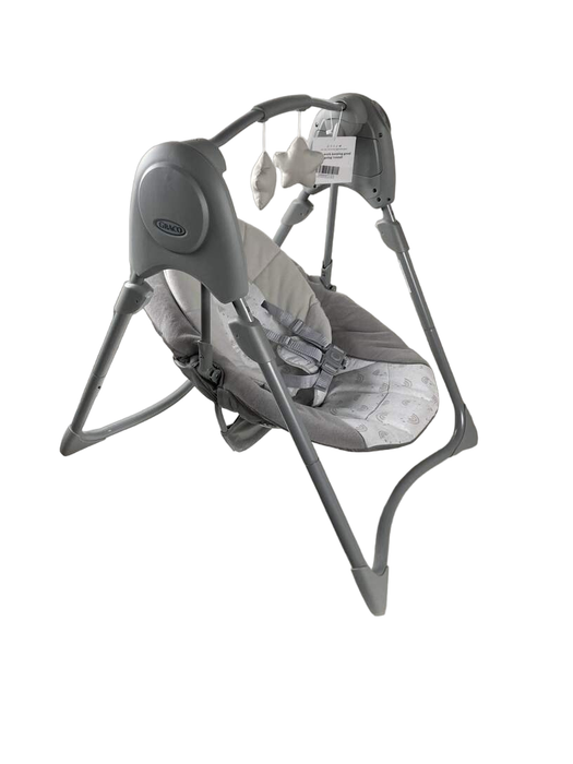 secondhand Graco Slim Spaces Compact Baby Swing, Grey