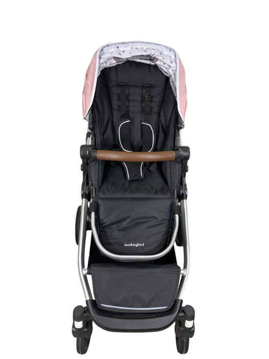 secondhand Mockingbird Single to Double Stroller, 2023, Silver with Penny Leather, Watercolor Drops, Bloom