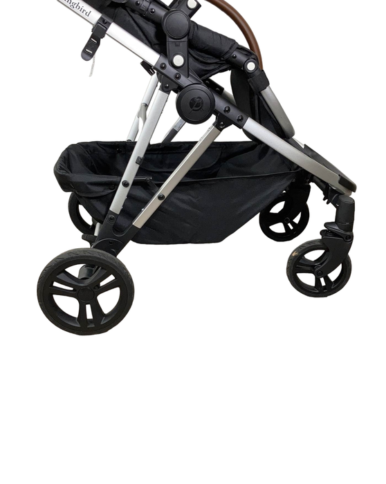 secondhand Mockingbird Single to Double Stroller, 2023, Silver with Penny Leather, Watercolor Drops, Black