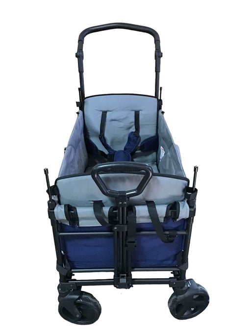 used Wonderfold X2 Push + Pull Double Stroller Wagon, Navy, 2019