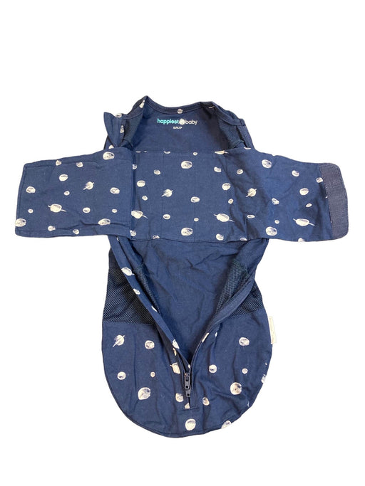 secondhand Happiest Baby Sleepea Swaddle, Small, Midnight Navy Planets