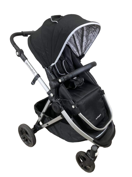 used Mockingbird Single Stroller, 2023, Black, Windowpane, Silver With Black Leather