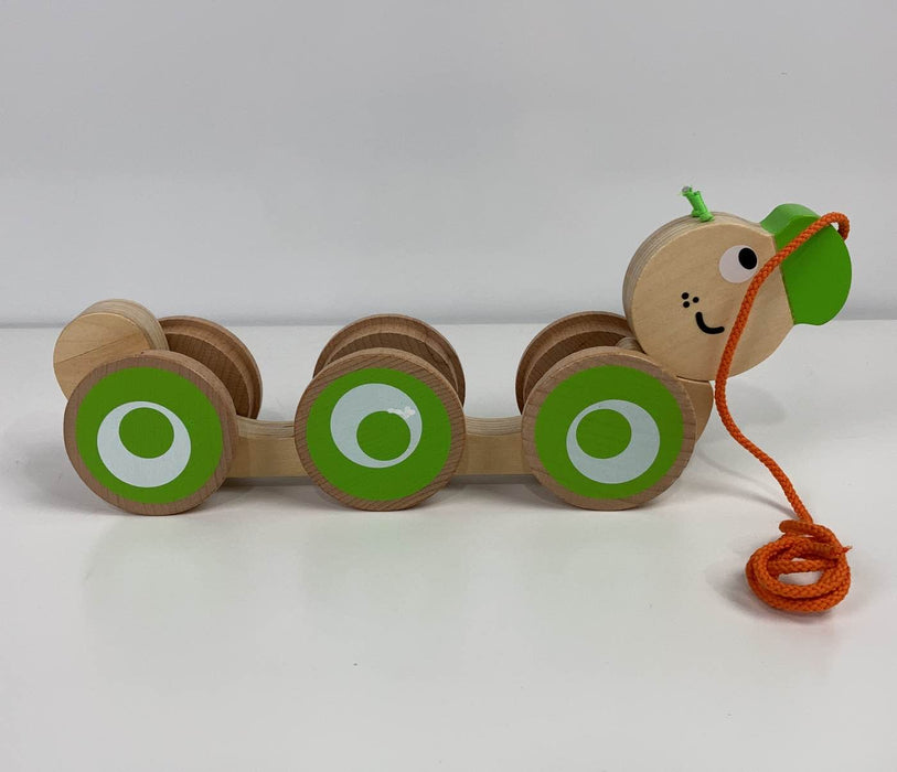 used Hape Walk-A-Long Caterpillar Wooden Pull Toy