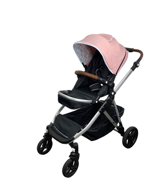 Mockingbird Single to Double Stroller Windowpane Bloom Silver with