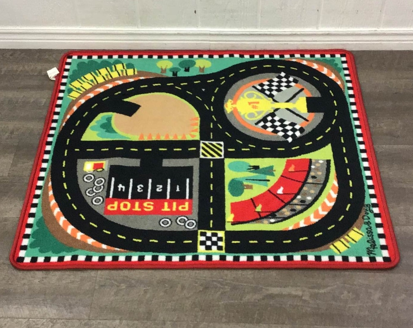 Melissa Doug Round The Speedway Race Track Rug