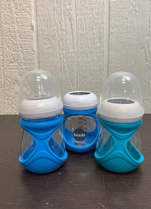 used Joovy Boob Diamond Glass Bottles, 5oz, 3-Pack, Turquoise