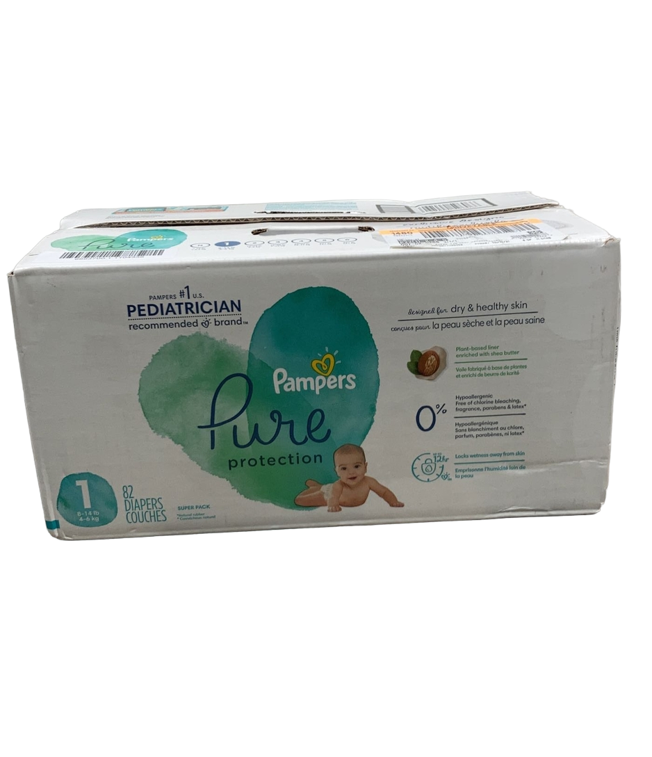 Pampers Pure Protection Diapers Size 1 82 Count