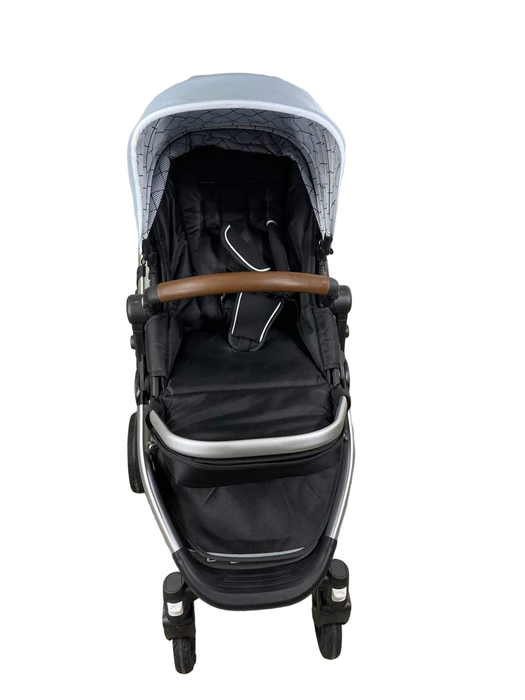 secondhand Mockingbird Single Stroller, 2022, Sky, Windowpane, Silver With Penny Leather