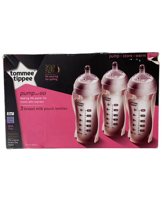 used Tommee Tippee Pump And Go Breast Milk Pouch Bottle 3pack