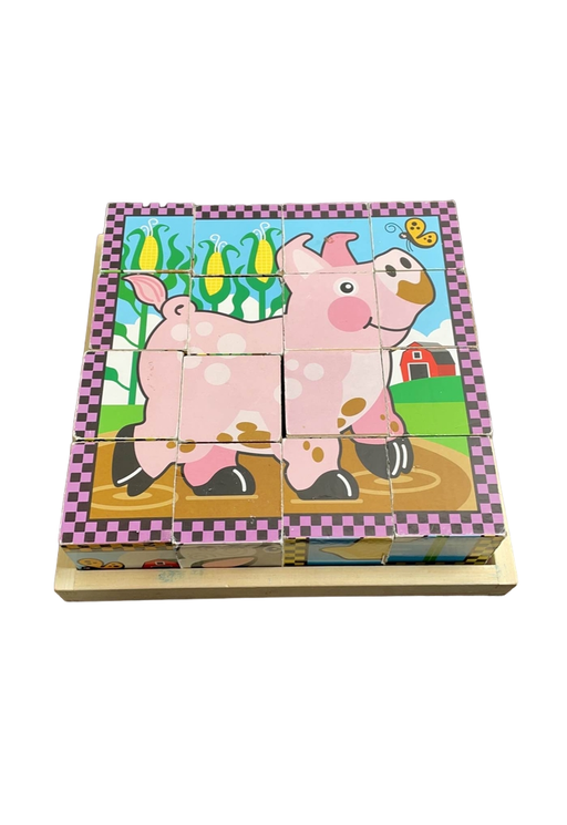 secondhand Melissa & Doug Cube Puzzle, Farm