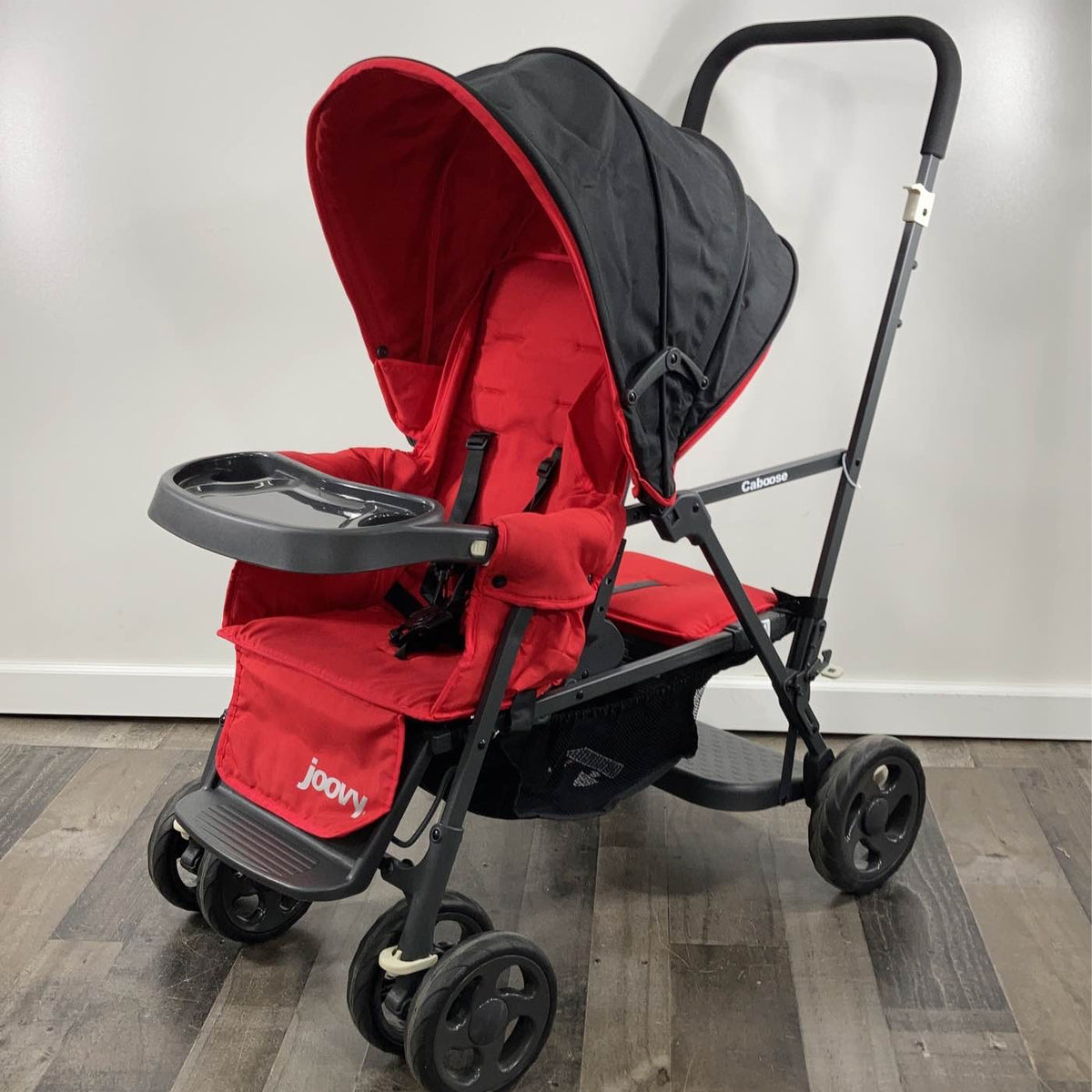 Joovy Caboose Graphite Stand-On Tandem Stroller, 2020, Red
