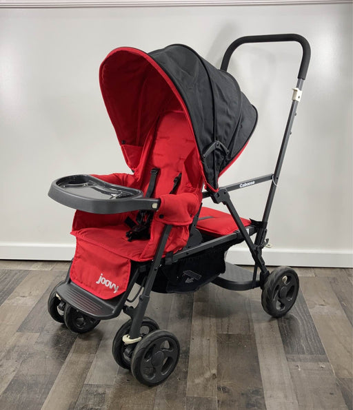 used Joovy Caboose Graphite Stand-On Tandem Stroller, 2020, Red