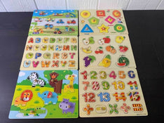 used Asher and Olivia Wooden Toddler Puzzle Bundle