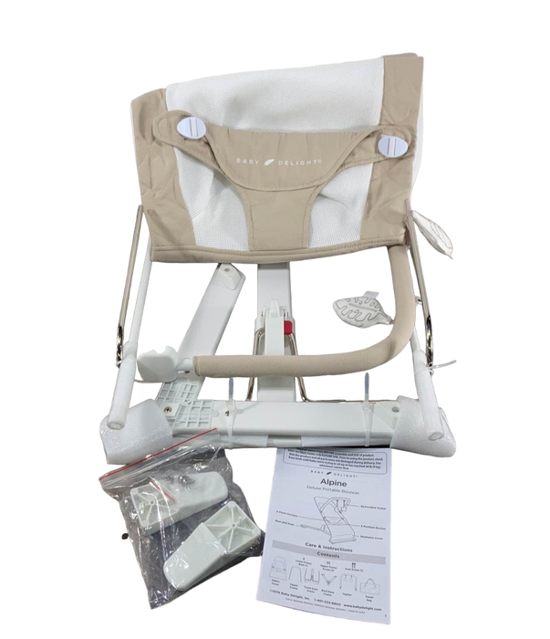 used Baby Delight Go With Me Alpine Deluxe Portable Bouncer, Organic Oat