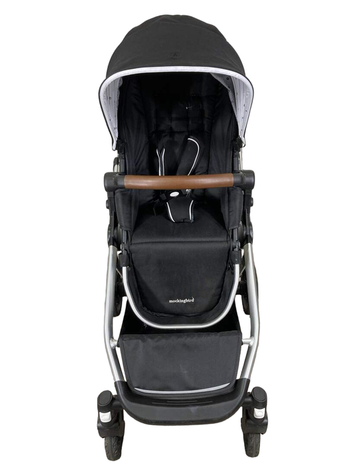 secondhand Mockingbird Single to Double Stroller, 2022, Silver with Penny Leather, Watercolor Drops, Black