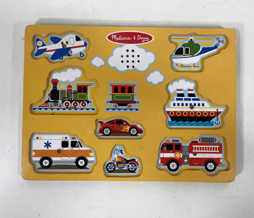 secondhand Melissa & Doug Sound Puzzle, Vehicles
