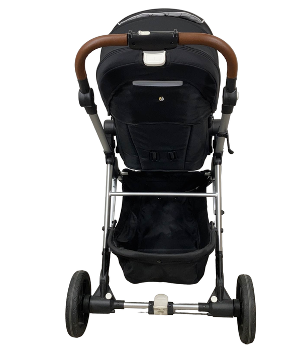 Mockingbird Single Stroller, 2019, Black, Windowpane, Silver With Penny Leather