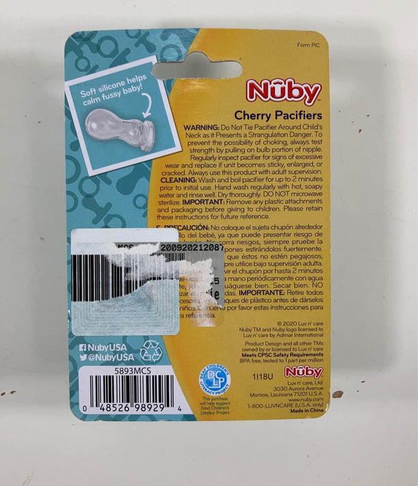 secondhand Nuby Silicone Pacifier, 2 Pack