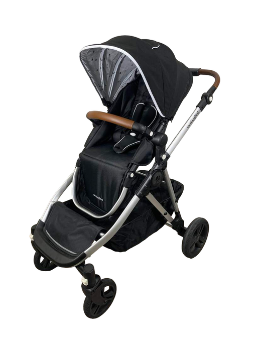 secondhand Mockingbird Single to Double Stroller, 2023, Silver with Penny Leather, Watercolor Drops, Black