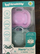 secondhand Herobility Pacifier 2 Pack, Purple/Gray 0 months +