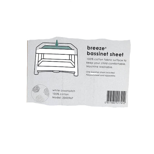 Shop 4moms Breeze Bassinet Sheet, Single, White Crosshatch at GoodBuy Gear