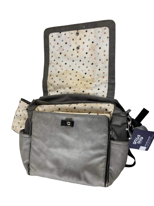 secondhand Petunia Pickle Bottom Boxy Backpack Diaper Bag, Leather Grey