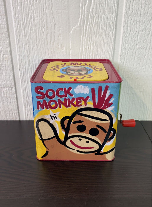 used Schylling Sock Monkey Jack in the Box