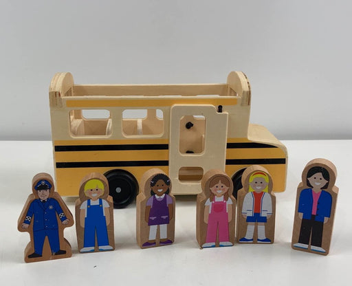 secondhand Melissa & Doug Classic Toy School Bus Playset