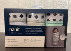 used Nanit Breathing Wear Swaddle 3 Pack