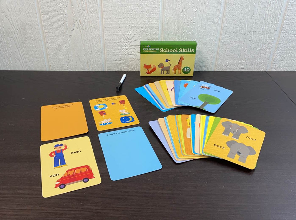 used Flash Kids Write-On Wipe-Off Learning Cards School Skills