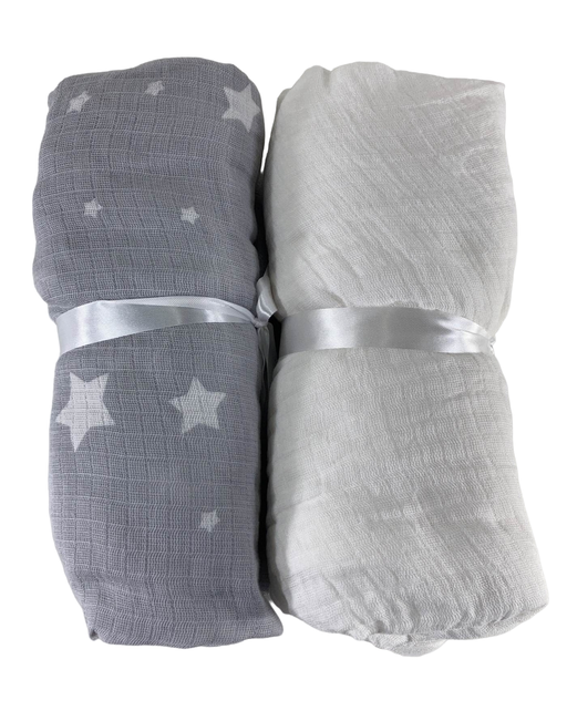 used Newton 2 Pack Crib Sheets, Twilight Stardust & White