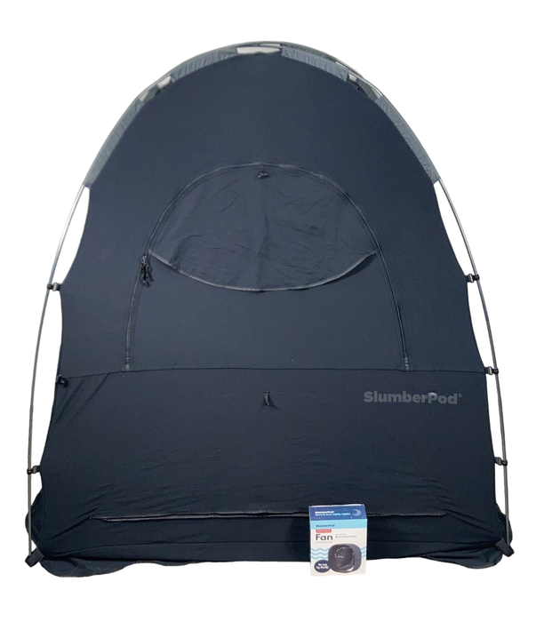 used SlumberPod 3.0 Sleep Canopy with Fan, Black with Gray Accents