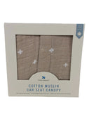 used Little Unicorn Cotton Muslin Car Seat Canopy, - Taupe Cross