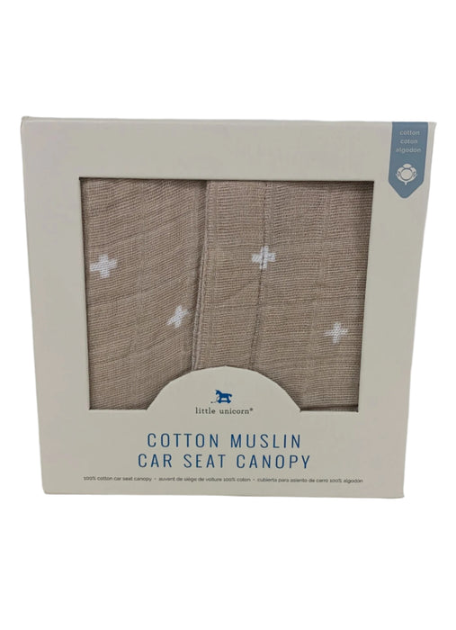 used Little Unicorn Cotton Muslin Car Seat Canopy, - Taupe Cross