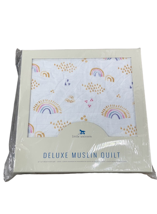 Shop Little Unicorn Deluxe Muslin Quilted Throw, Rainbow at GoodBuy Gear