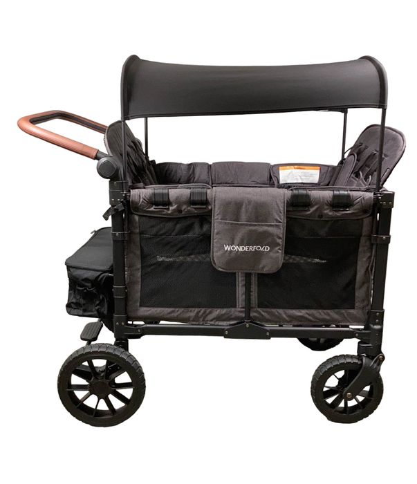 secondhand Wonderfold W4 Luxe Quad Stroller Wagon, 2023, Charcoal Grey with Black Frame