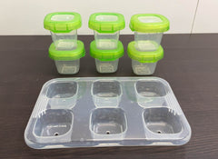 secondhand OXO Tot Baby Blocks Plastic Freezer Storage Containers 6-Pack, 2oz, Green